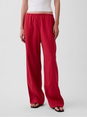 Gap linen-blend easy wide-leg pants